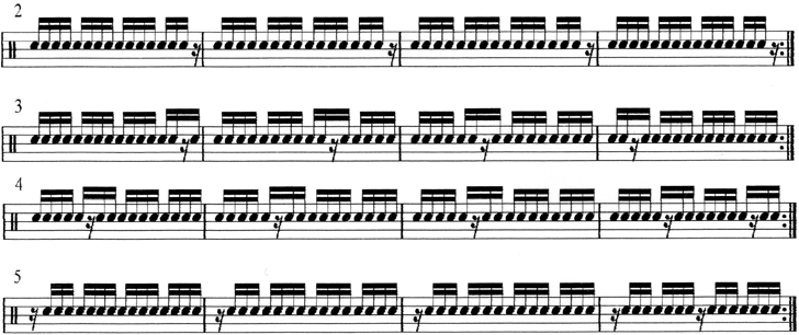 Sixteenth rest positions